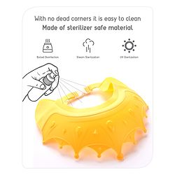 Babyhug Silicone Crown Shape Baby Shower Cap - Yellow