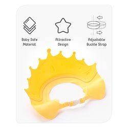 Babyhug Silicone Crown Shape Baby Shower Cap - Yellow