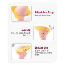 Babyhug Silicone Cap Shape Baby Shower Cap - Yellow