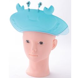 Babyhug Silicone Crab Face Baby Shower Cap - Blue