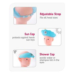 Babyhug Silicone Shower Cap Baby Swimming Design - Blue