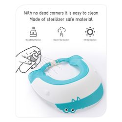 Babyhug Silicone Crocodile Shape Shower Cap  - Blue