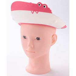 Babyhug Silicone Crocodile Shape Shower Cap  - Pink