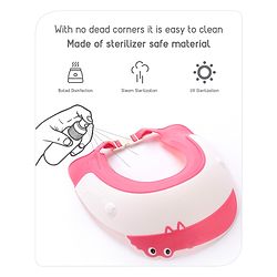 Babyhug Silicone Crocodile Shape Shower Cap  - Pink