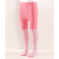 Cutewalk by Babyhug Anti Bacterial Tights Striped Design - Pink