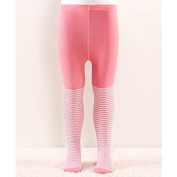 Cutewalk by Babyhug Anti Bacterial Tights Striped Design - Pink