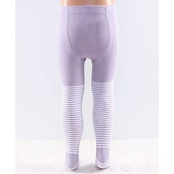 Cutewalk by Babyhug Anti Bacterial Tights Stripes Design - Orchid Bouqet