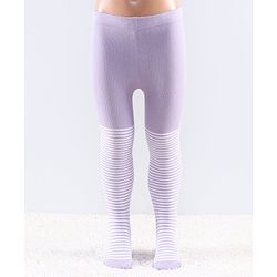 Cutewalk by Babyhug Anti Bacterial Tights Stripes Design - Orchid Bouqet