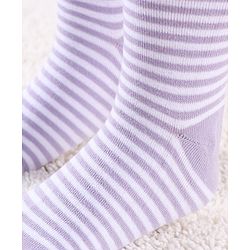 Cutewalk by Babyhug Anti Bacterial Tights Stripes Design - Orchid Bouqet