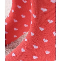 Cutewalk by Babyhug Anti Bacterial Tights Heart Design - Red
