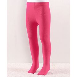 Cutewalk by Babyhug Anti Bacterial Footed Solid Color Tights - Pink