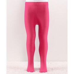 Cutewalk by Babyhug Anti Bacterial Footed Solid Color Tights - Pink