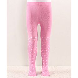 Cutewalk by Babyhug Anti Bacterial Tights Heart Design - Pink