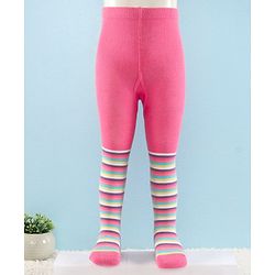 Cute Walk by Babyhug Antibacterial Striped Footed Tights Pack Of 2 - Multicolor