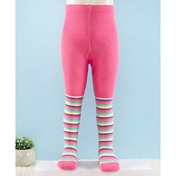 Cute Walk by Babyhug Antibacterial Striped Footed Tights Pack Of 2 - Multicolor