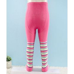 Cute Walk by Babyhug Antibacterial Striped Footed Tights Pack Of 2 - Multicolor