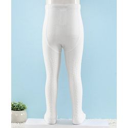 Cute Walk by Babyhug Full Length Anti-Bacterial Solid Tights - White