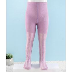 Cute Walk by Babyhug Full Length Anti-Bacterial Solid Tights - Orchid Bouqet