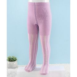 Cute Walk by Babyhug Full Length Anti-Bacterial Solid Tights - Orchid Bouqet