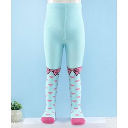 Cute Walk by Babyhug Full Length Anti-Bacterial Heart Printed Tights - Aque