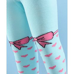 Cute Walk by Babyhug Full Length Anti-Bacterial Heart Printed Tights - Aque