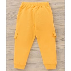 Babyhug Full Sleeves Striped Tee & Joggers Set Fox Print - White Orange