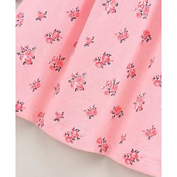 Babyhug Cotton Knit Sleeveless Frock Dress with Shrug Floral Print - Pink