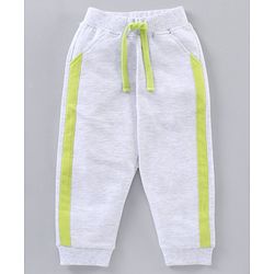 Babyhug Full Sleeves Hooded Striped T-Shirt & Joggers Set - Green White