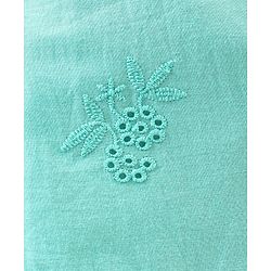 Babyhug 100% Cotton Singlet Sleeves Schiffli Solid Color Jumpsuit - Mint