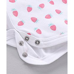 Babyhug 100% Cotton Frill Sleeves Onesies Stripes & Strawberry Print Pack of 2- Yellow & White