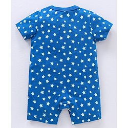 Babyhug 100% Cotton Knit Romper Pack of 2 Bear and Star Print - Navy Blue