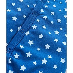 Babyhug 100% Cotton Knit Romper Pack of 2 Bear and Star Print - Navy Blue
