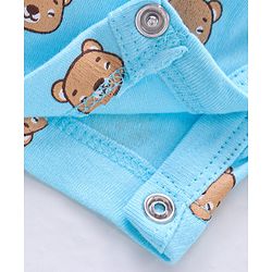 Babyhug 100% Cotton Knit Romper Pack of 2 Bear and Star Print - Navy Blue