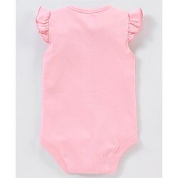 Babyhug 100% Cotton Knit Frill Sleeves Onesie Stripes & Heart Print Pack of 3 - Pink & Blue