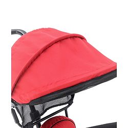Babyhug Plug & Play Stallion Tricycle with Parental Push Handle & Foldable Canopy - Red Black| Foldable Footrest| Non Slip Pedal| High Backrest| Storage Basket| Removable Safety Rail| Cushion Seat