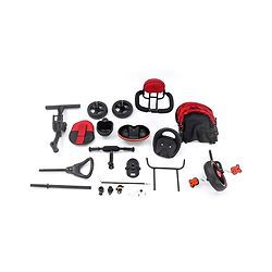 Babyhug Plug & Play Stallion Tricycle with Parental Push Handle & Foldable Canopy - Red Black| Foldable Footrest| Non Slip Pedal| High Backrest| Storage Basket| Removable Safety Rail| Cushion Seat