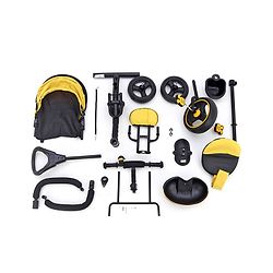 Babyhug  Plug & Play Stallion Tricycle with Parental Push Handle & Foldable Canopy - Yellow Black