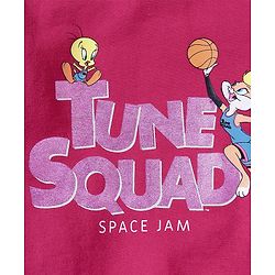 Babyhug Full Sleeves Cotton Knit SPACE JAM Sweatshirt with Foil Print - Maroon