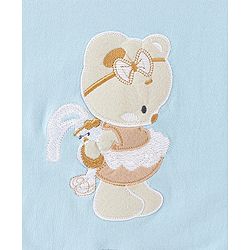 Babyhug Cotton Full Sleeves with Frill Sweatshirt Doll Patch - Blue