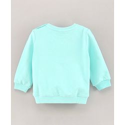 Babyhug Full Sleeves Cotton Knit Sweatshirt With Graphics - Sky Blue