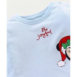 Babyhug Full Sleeves T-Shirt Minnie Mouse Print - Light Blue