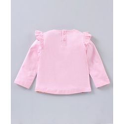 Babyhug Cotton Knit Full Sleeves T-Shirt Disney Minnie Mouse Print - Pink
