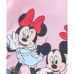 Babyhug Cotton Knit Full Sleeves T-Shirt Disney Minnie Mouse Print - Pink