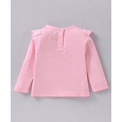 Babyhug Cotton Knit Full Sleeves Tee with Minnie and Text Print - Pink