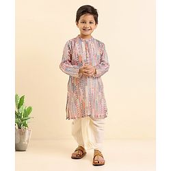 Babyhug Full Sleeves Kurta and Dhoti Set Printed - Multiclour