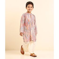 Babyhug Full Sleeves Kurta and Dhoti Set Printed - Multiclour
