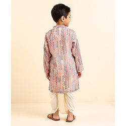 Babyhug Full Sleeves Kurta and Dhoti Set Printed - Multiclour