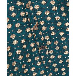 Babyhug Full Sleeves Cotton Kurta & Pyjama Set Printed- Teal