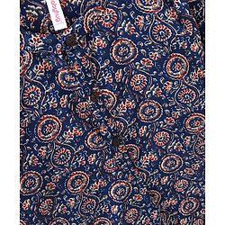Babyhug Full Sleeves Kurta and Dhoti Set Printed - Dark Blue