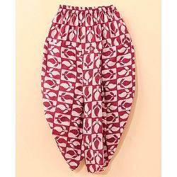 Babyhug   Full Sleeve Cotton Printed Kurta Dhoti Set - Purple